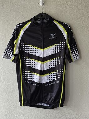 Nine Bull Black & Neon Yellow Short-Sleeve Cycling Jersey